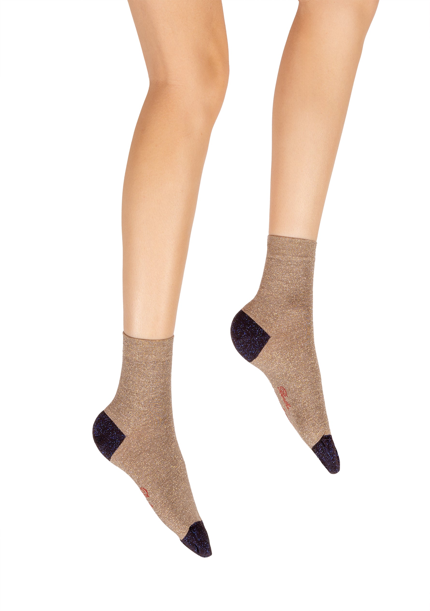 Chaussettes pailletées femme Sable/Violet