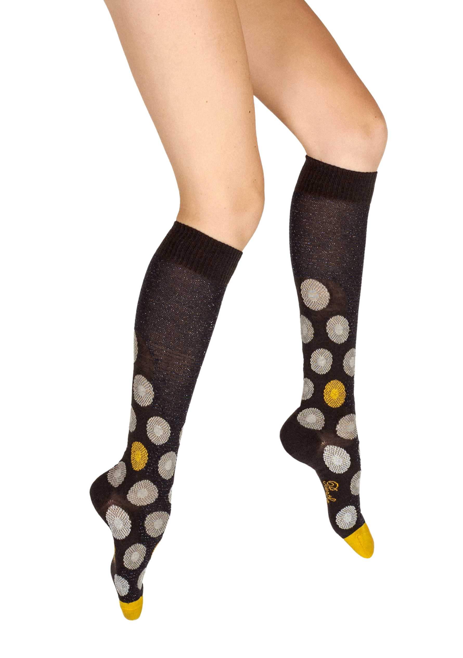 Chaussettes hautes femme laine peignée Berthe Fleurs Graphiques