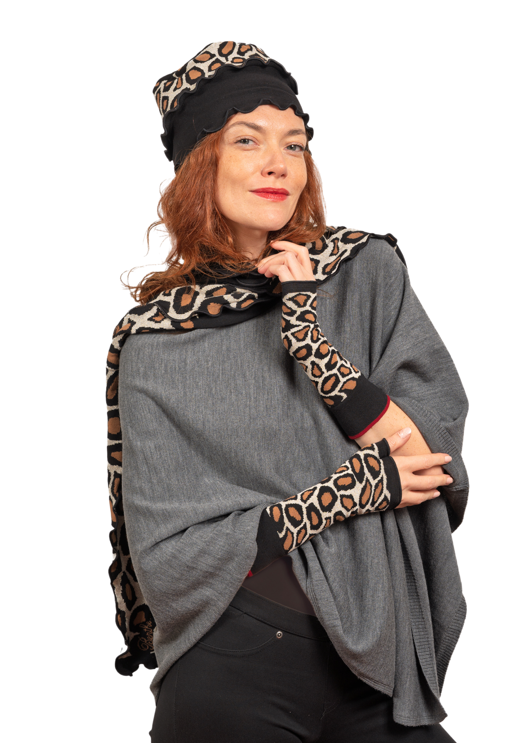 Mitaines femme coton Berthe Léopard