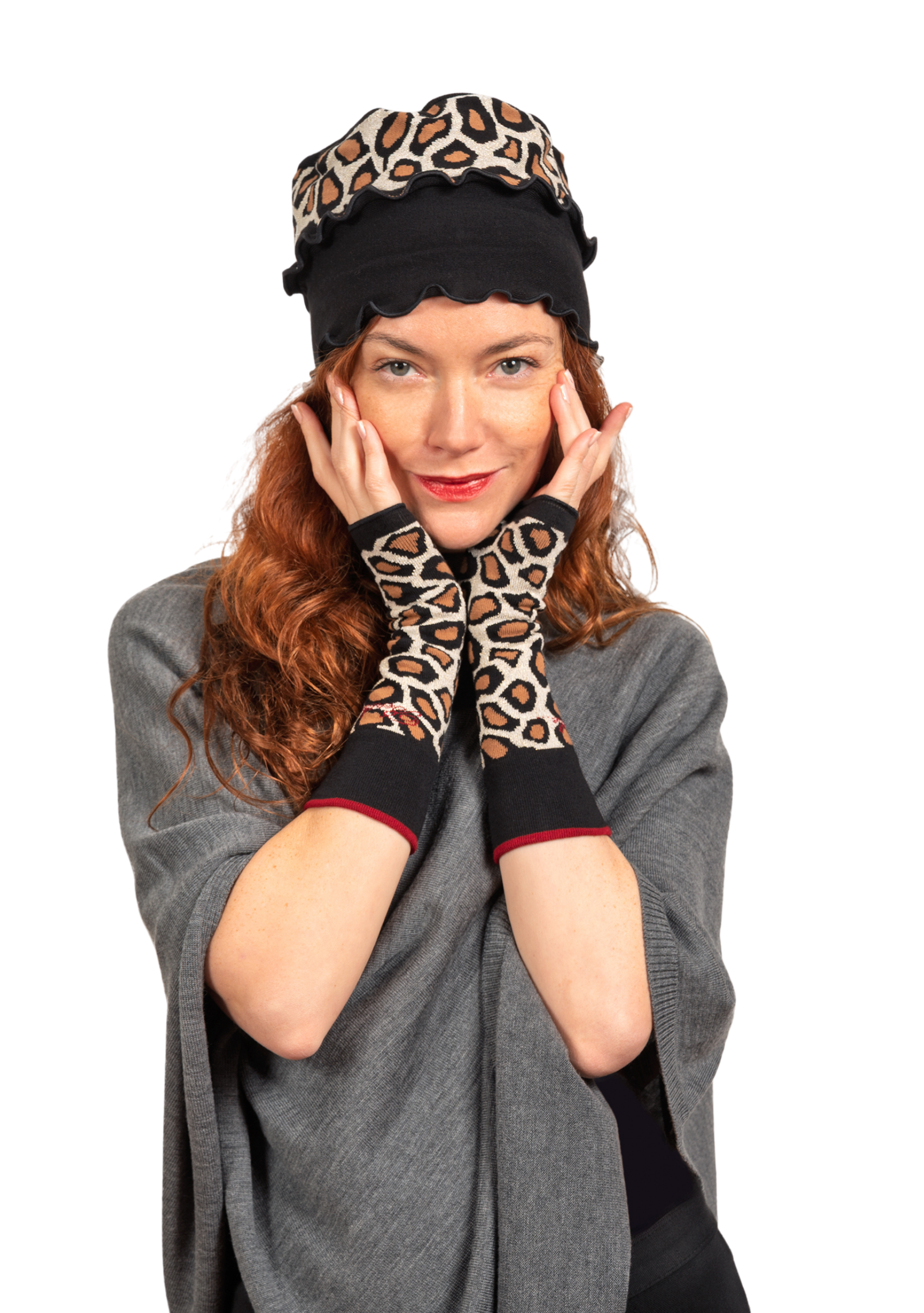 Mitaines femme coton Berthe Léopard