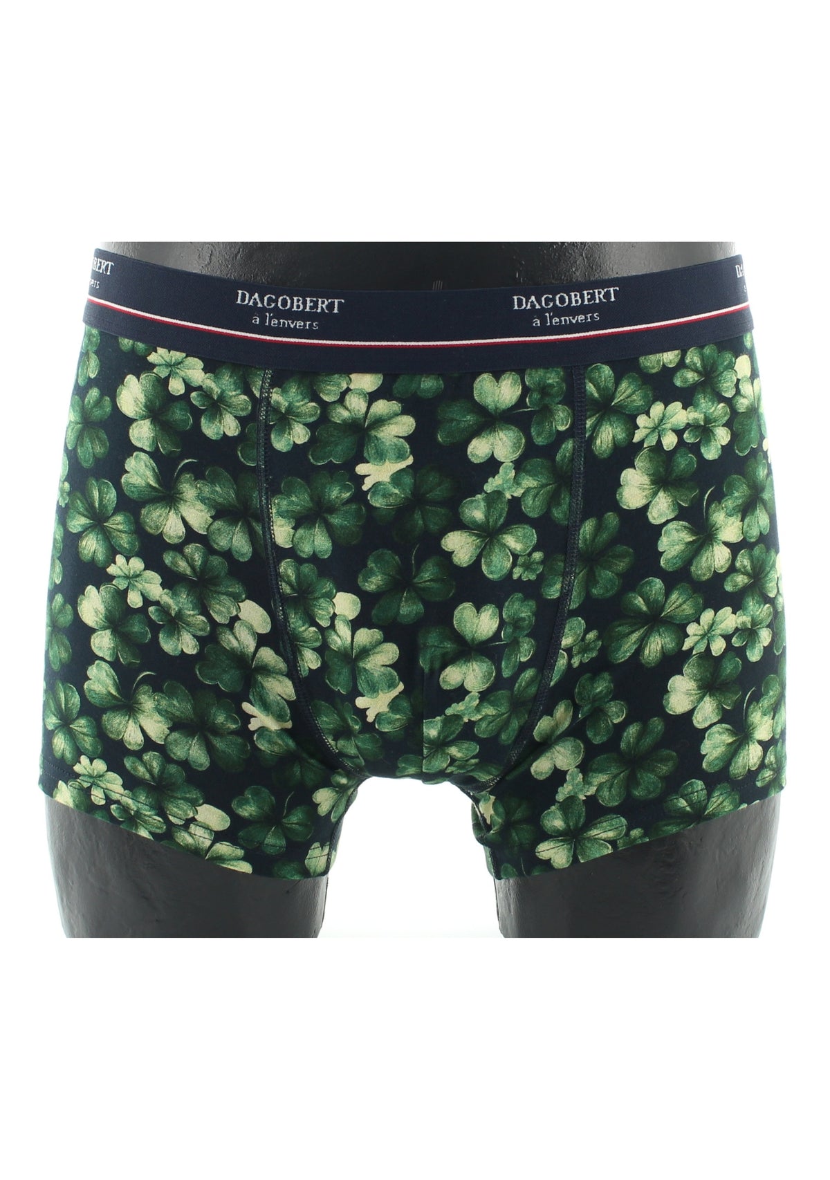 Boxer homme en coton motif Trèfle Marine - Dagobert à l’envers