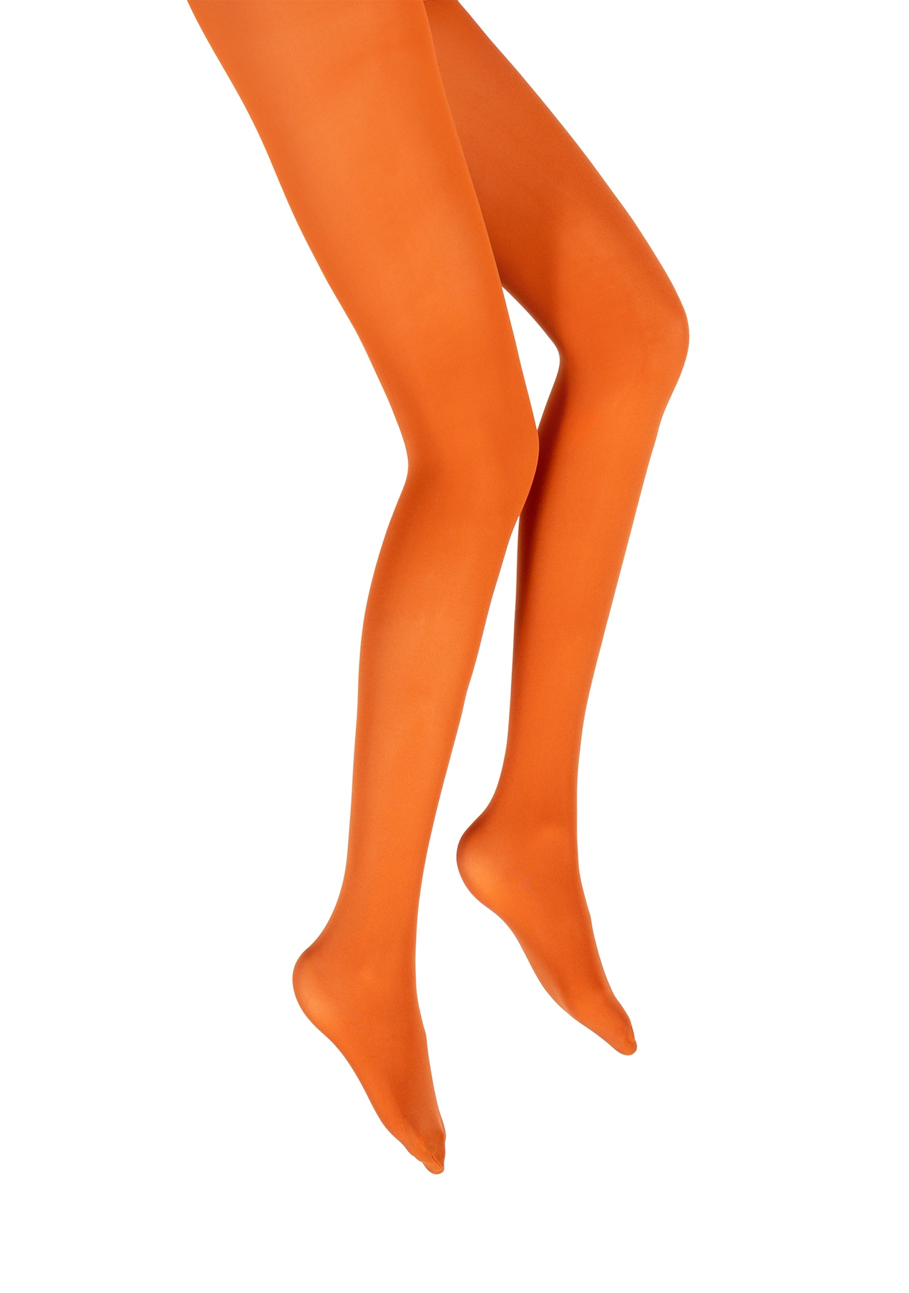 Orange semi-opaque tights