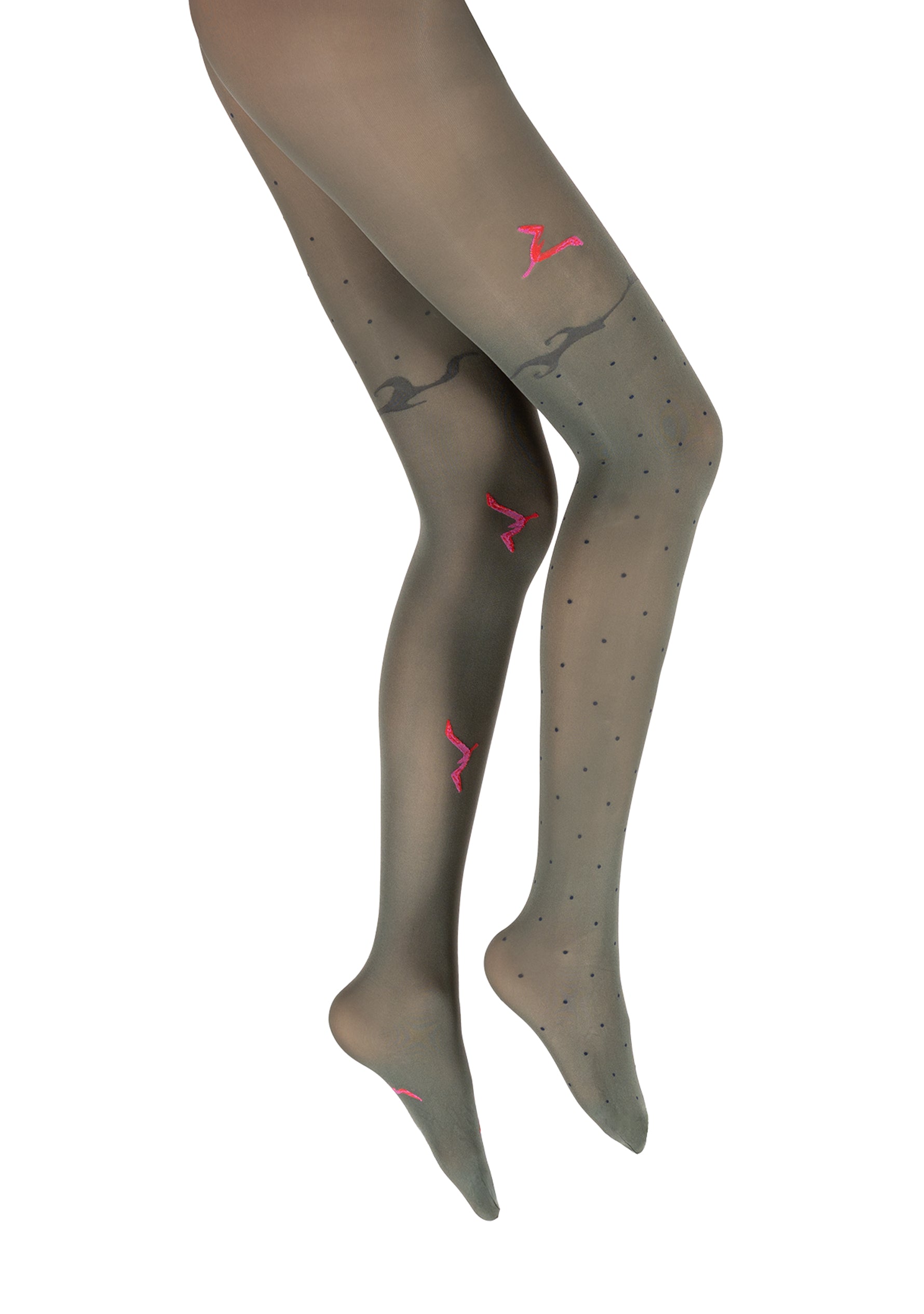 Collants femme 40D kaki mouette rose