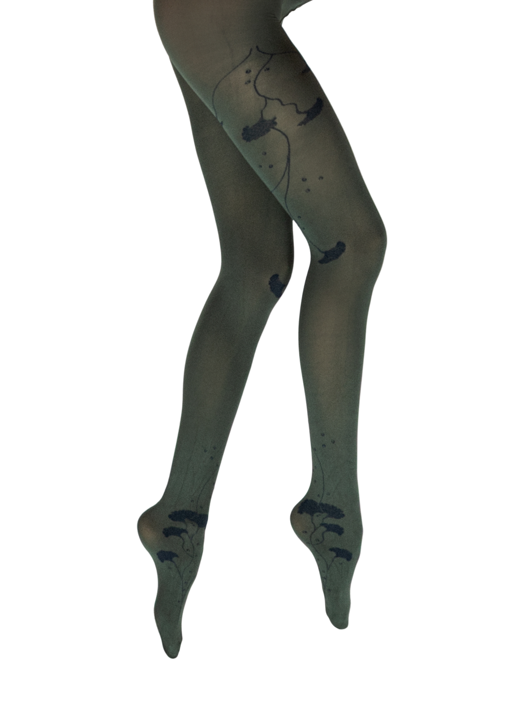 Collants femme 40 deniers Berthe Albizia Kaki/Marine