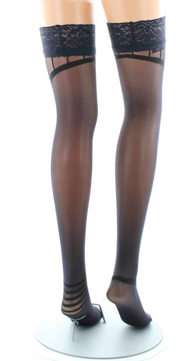 Bas autofixants sexy et chics Noeuds Noir NOIR