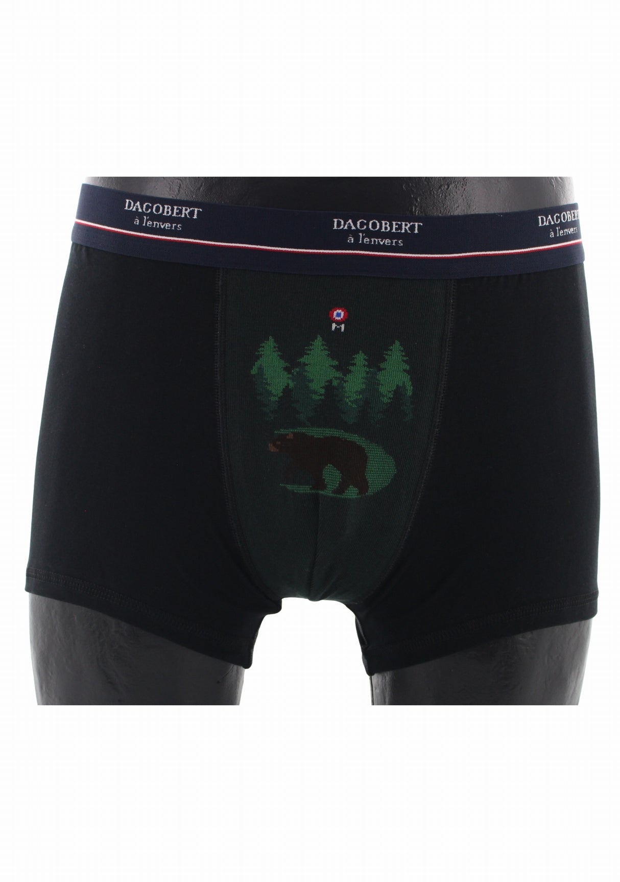 Boxer coton homme Dagobert à l’envers Forêt Noir/Vert NOIR/VERT