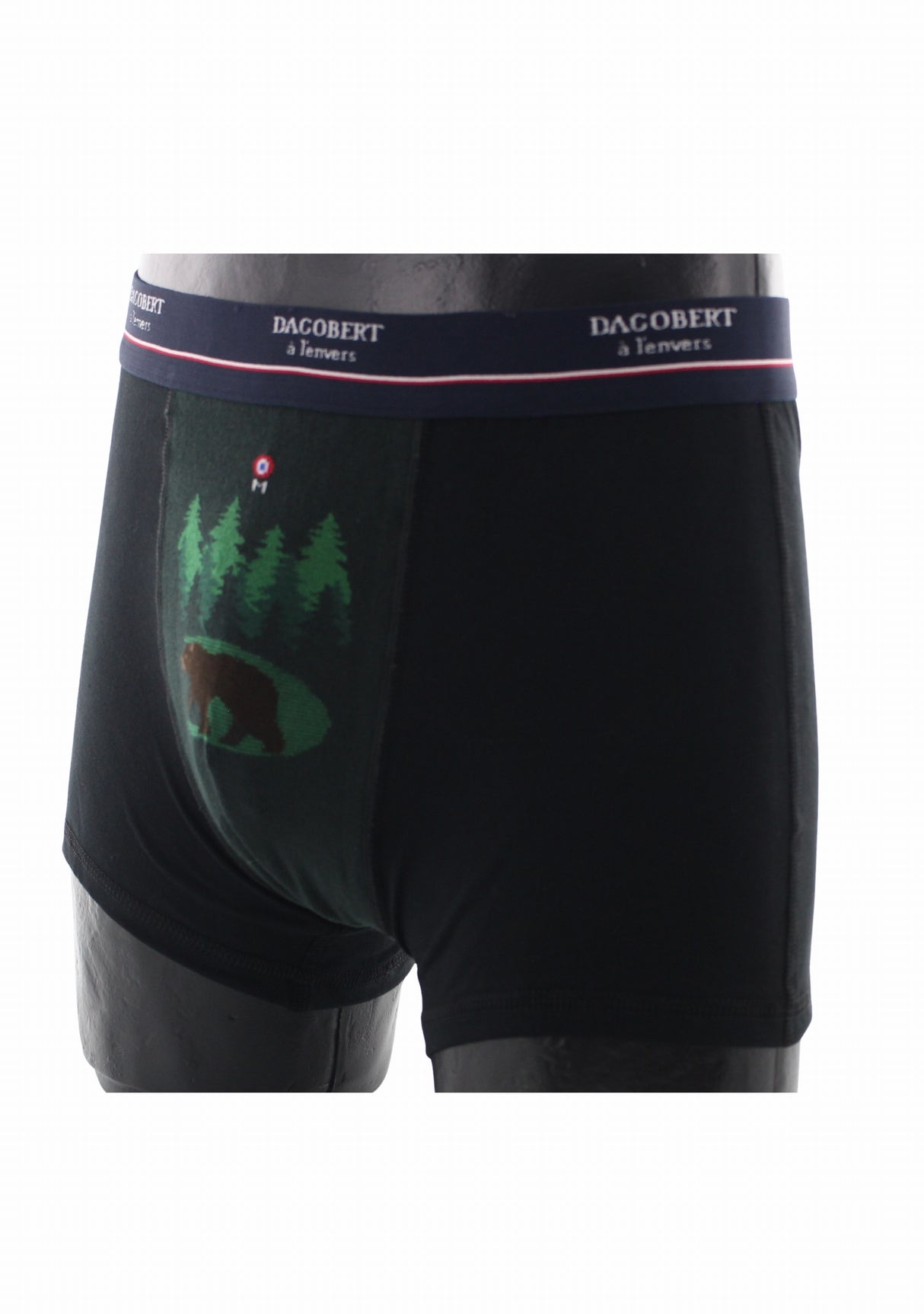 Boxer coton homme Dagobert à l’envers Forêt Noir/Vert NOIR/VERT
