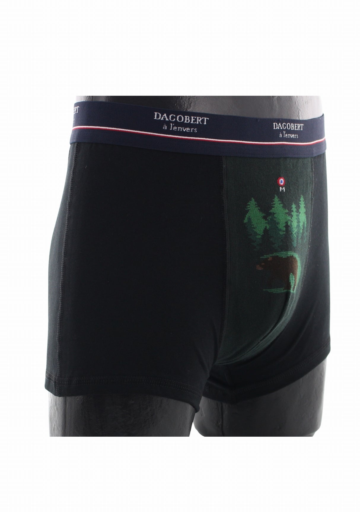 Boxer coton homme Dagobert à l’envers Forêt Noir/Vert NOIR/VERT