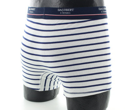Boxer Croisière rayé Blanc/Marine BLANC/MARINE