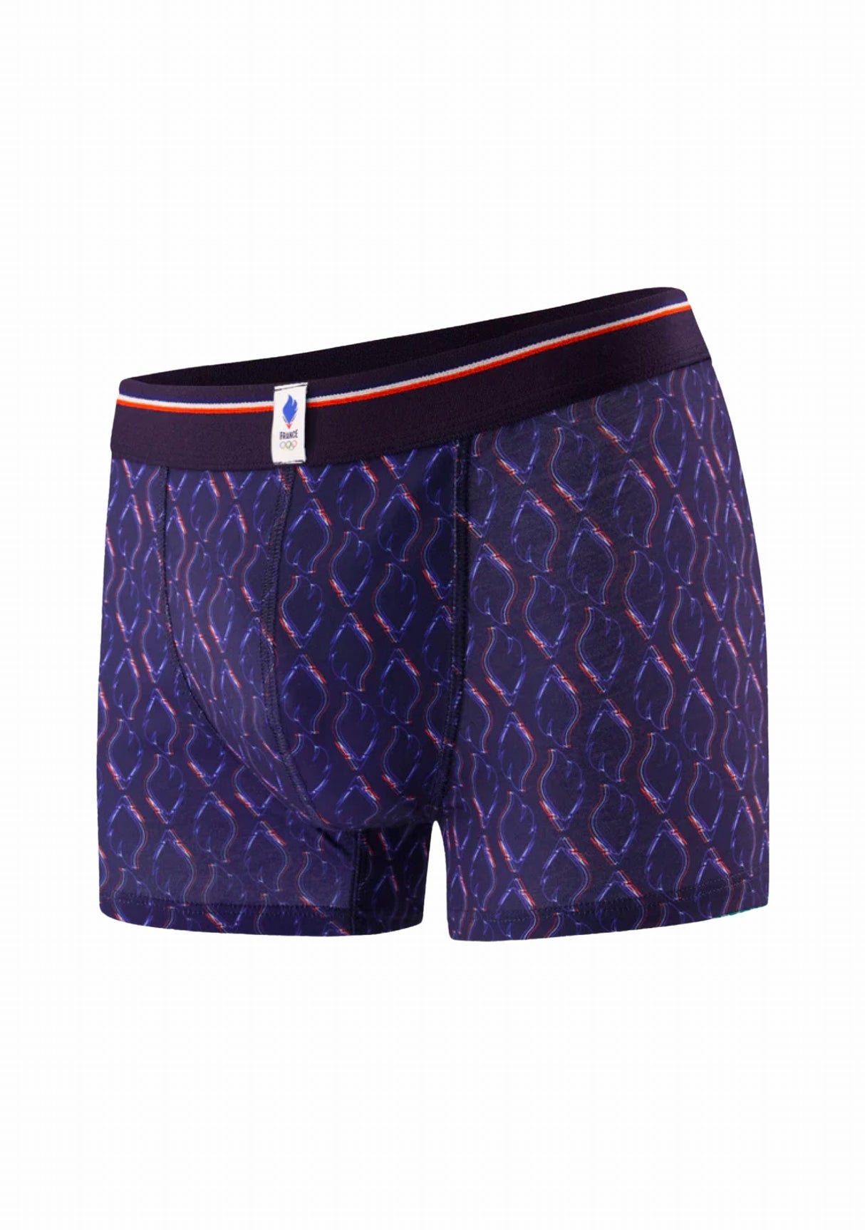 Boxer homme coton Marius coq bleu/blanc/rouge JO 2024 FLAMME MARINE