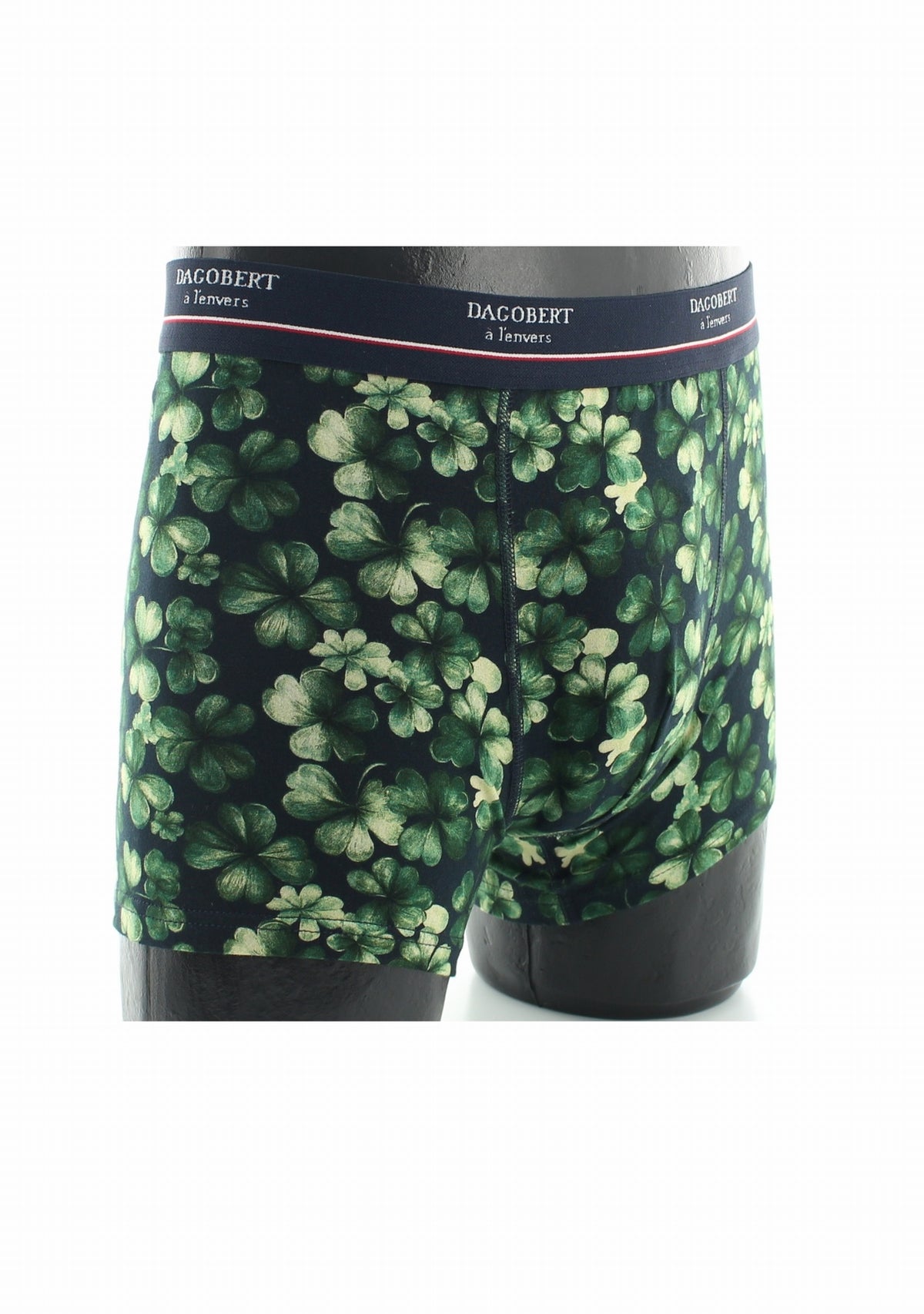 Boxer homme en coton motif Trèfle Marine - Dagobert à l’envers MARINE