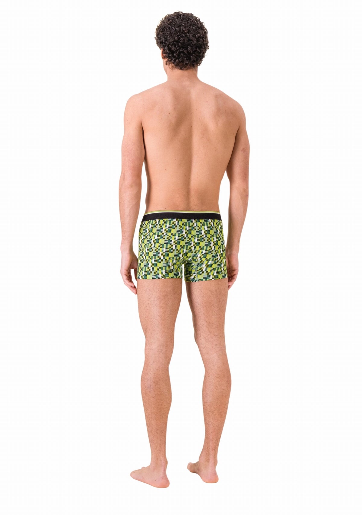 Boxer homme made in France Marius Entrelacés Jaune Anis - Le Slip Français JAUNE ANIS