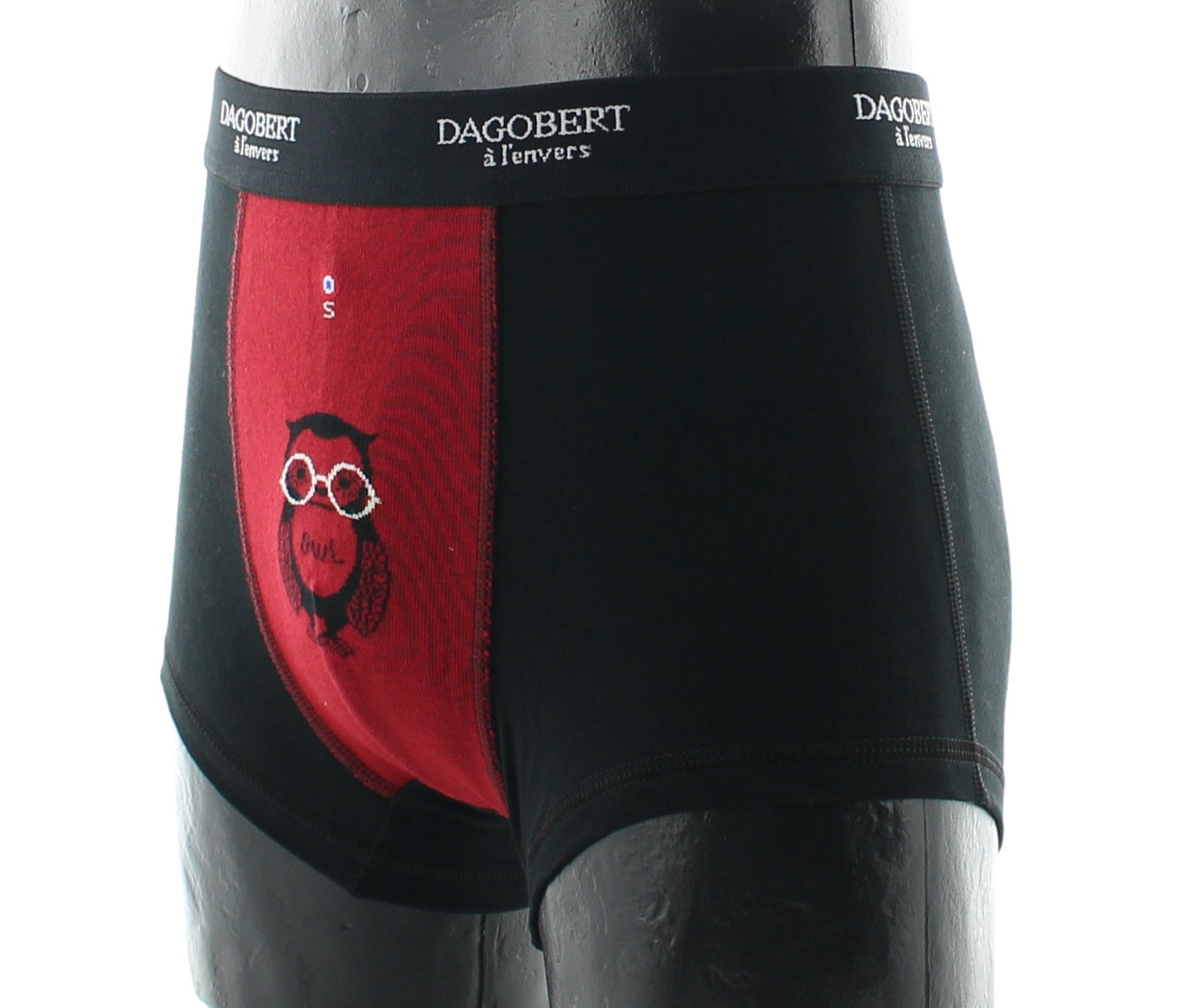 Boxer original à motif Hibou - Noir et Rouge NOIR-ROUGE