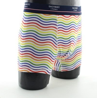 Boxer vagues multicolores BLANC
