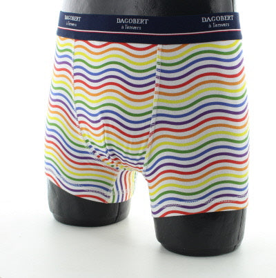 Boxer vagues multicolores BLANC