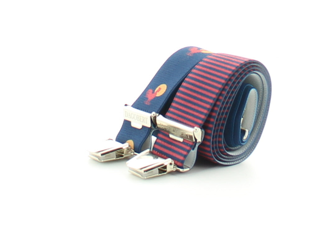 Bretelles Asymétriques Coq et Marinière MARINE-ROUGE