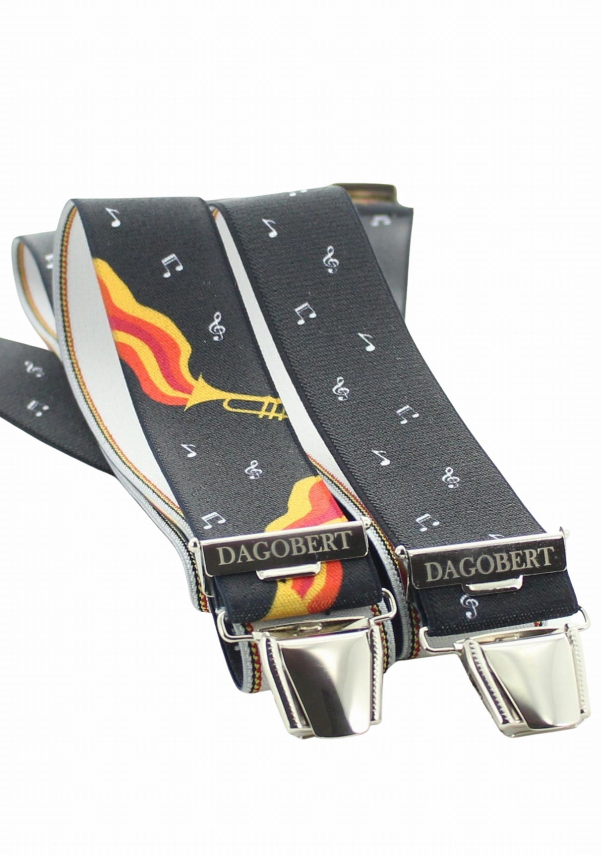 Bretelles mixtes asymétriques Dagobert à l’envers Musique NOIR