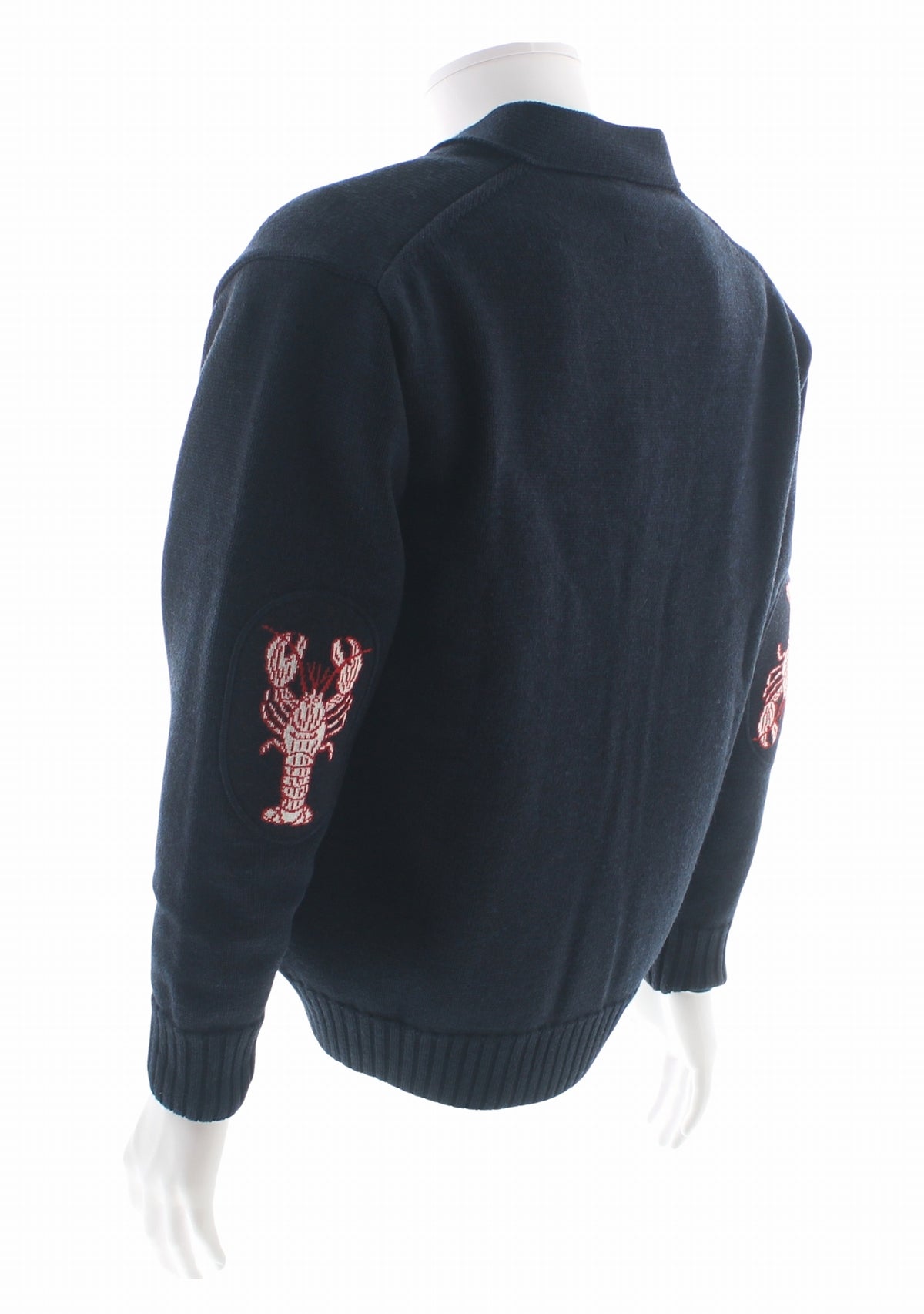 Cardigan mixte en laine marine à coudières Homard MARINE