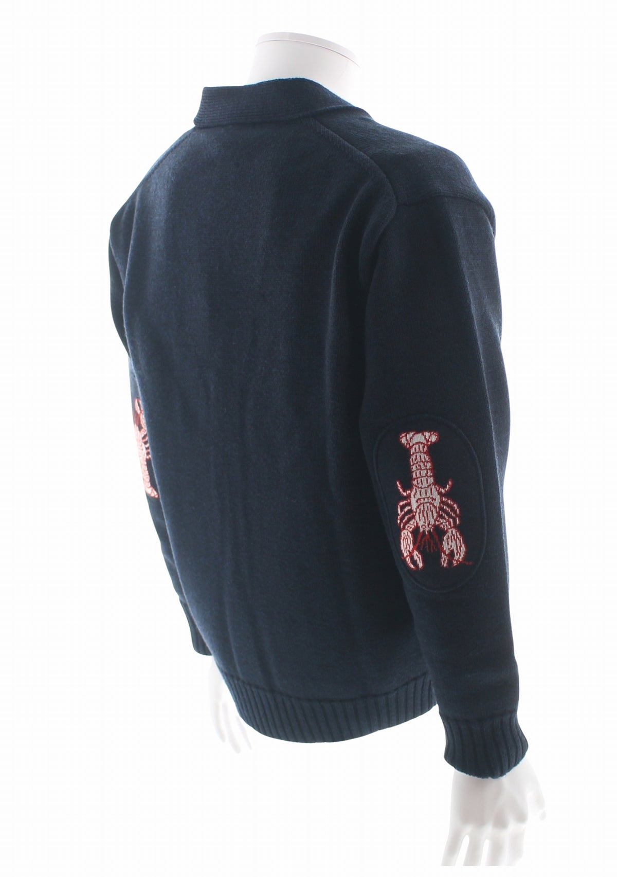 Cardigan mixte en laine marine à coudières Homard MARINE