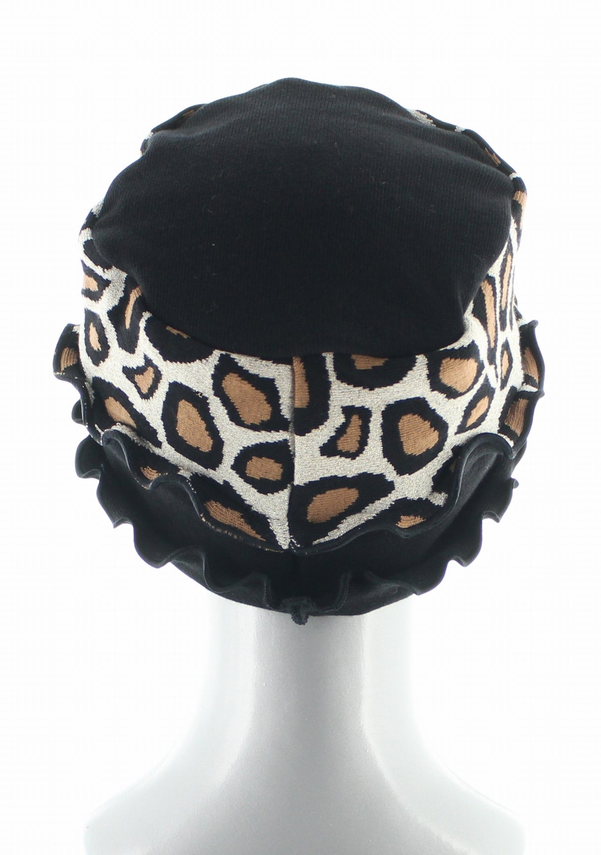 Chapeau femme coton Berthe Léopard NOIR