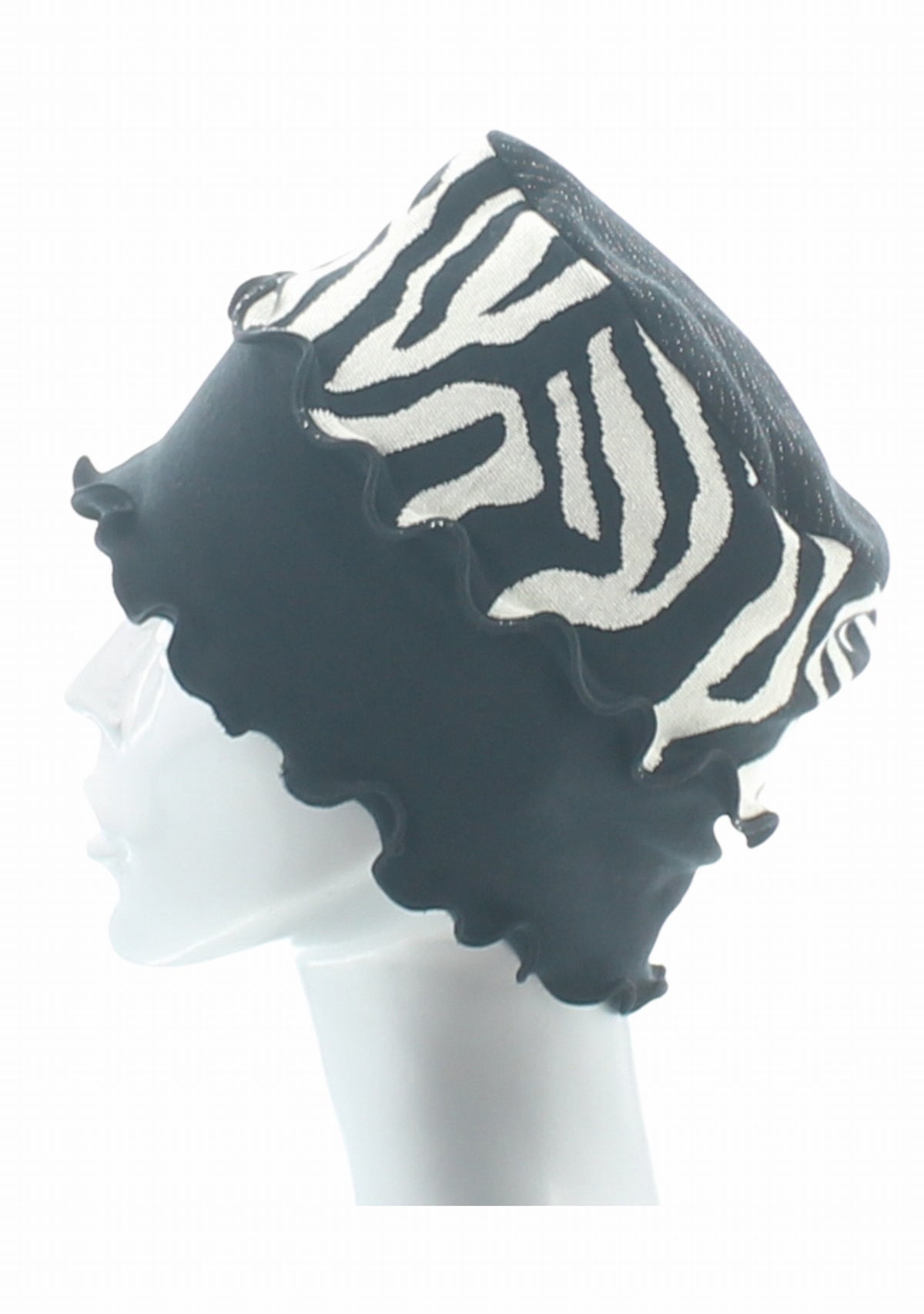 Chapeau femme coton Berthe Zèbre NOIR/BLANC