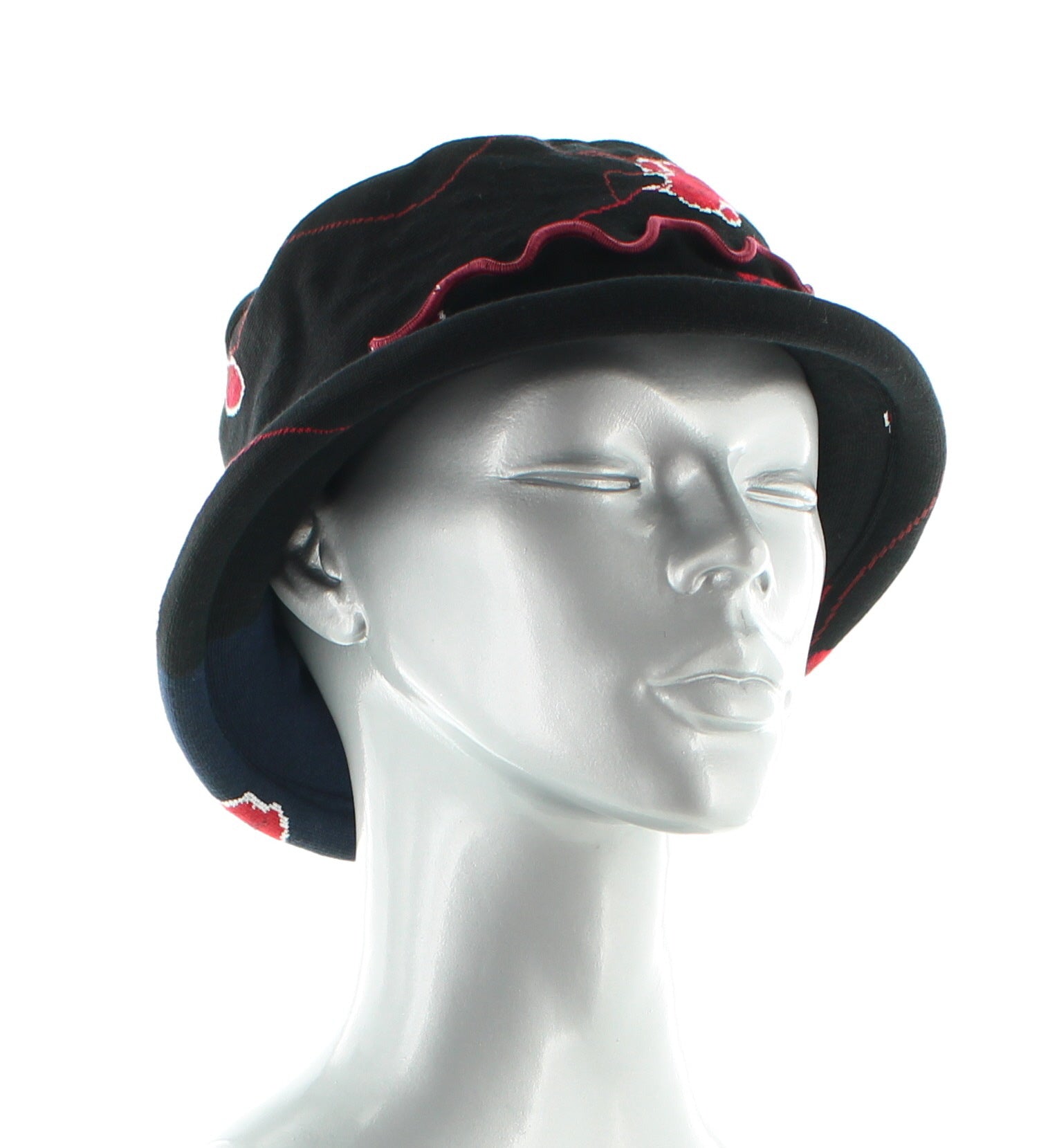 Chapeau Pavots NOIR ROUGE