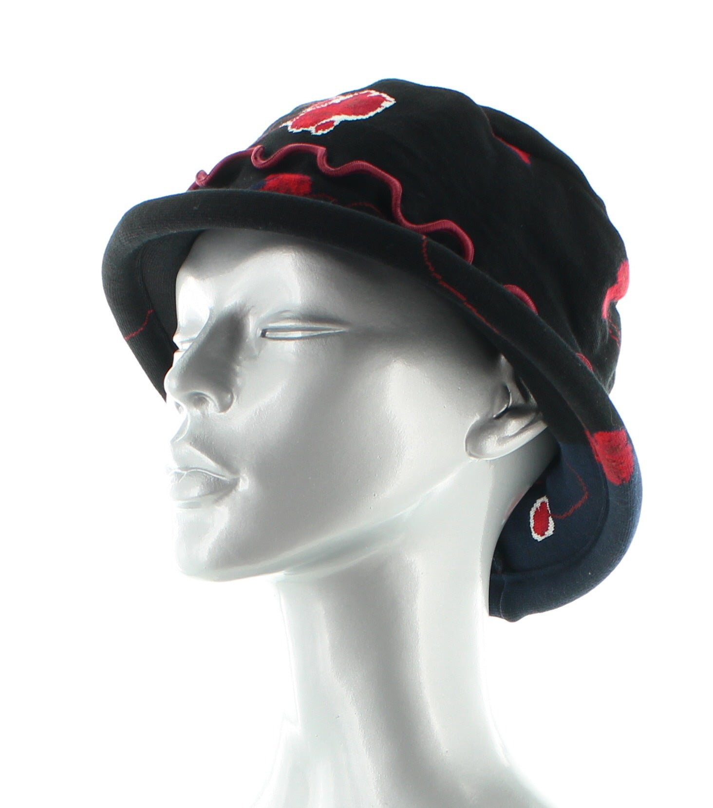 Chapeau Pavots NOIR ROUGE