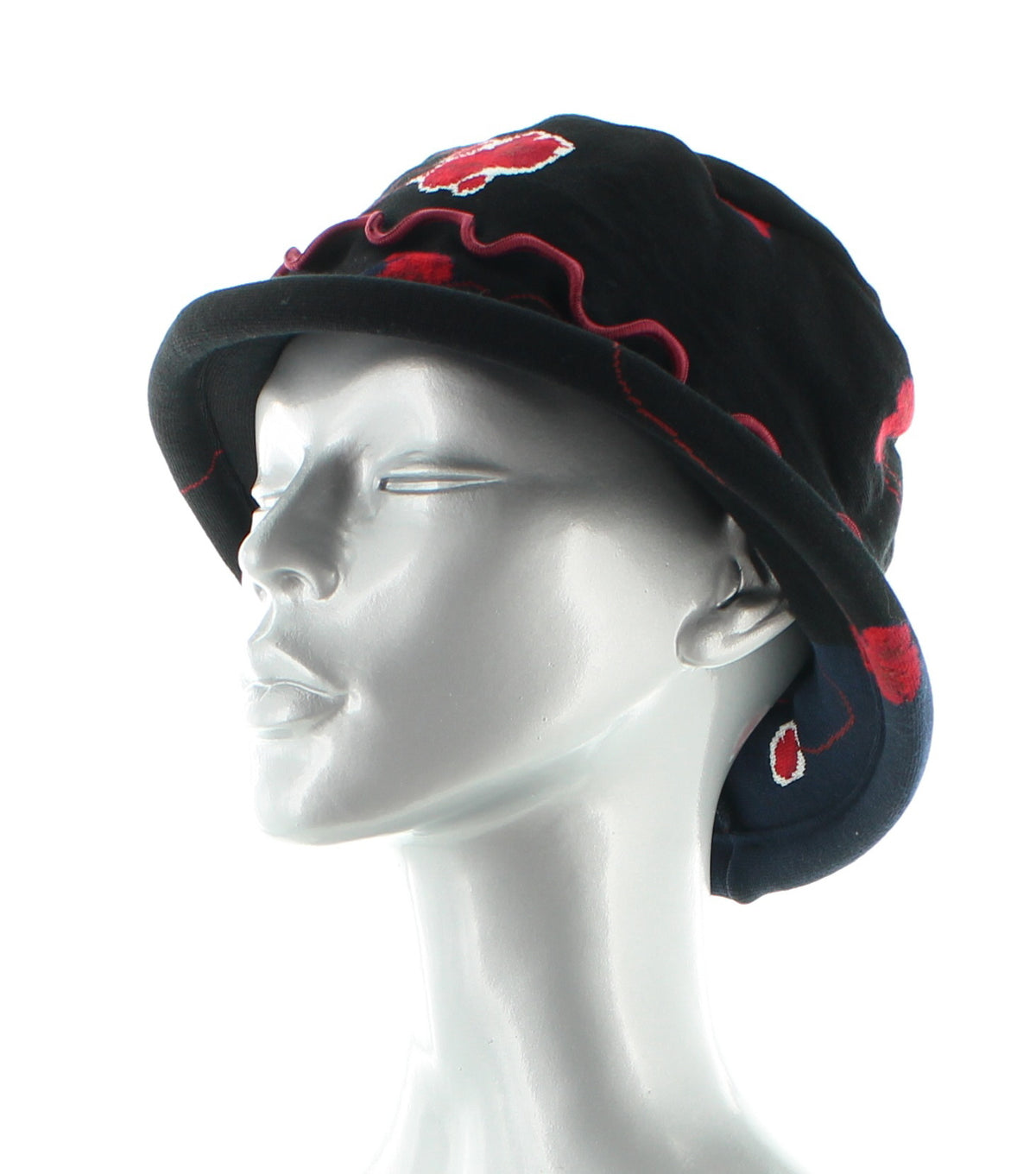 Chapeau Pavots NOIR ROUGE
