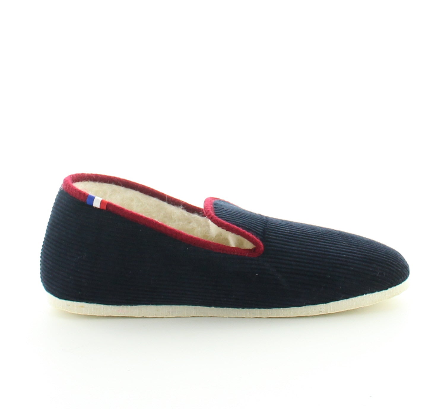 Charentaises mixtes laine bleu marine - Main Image