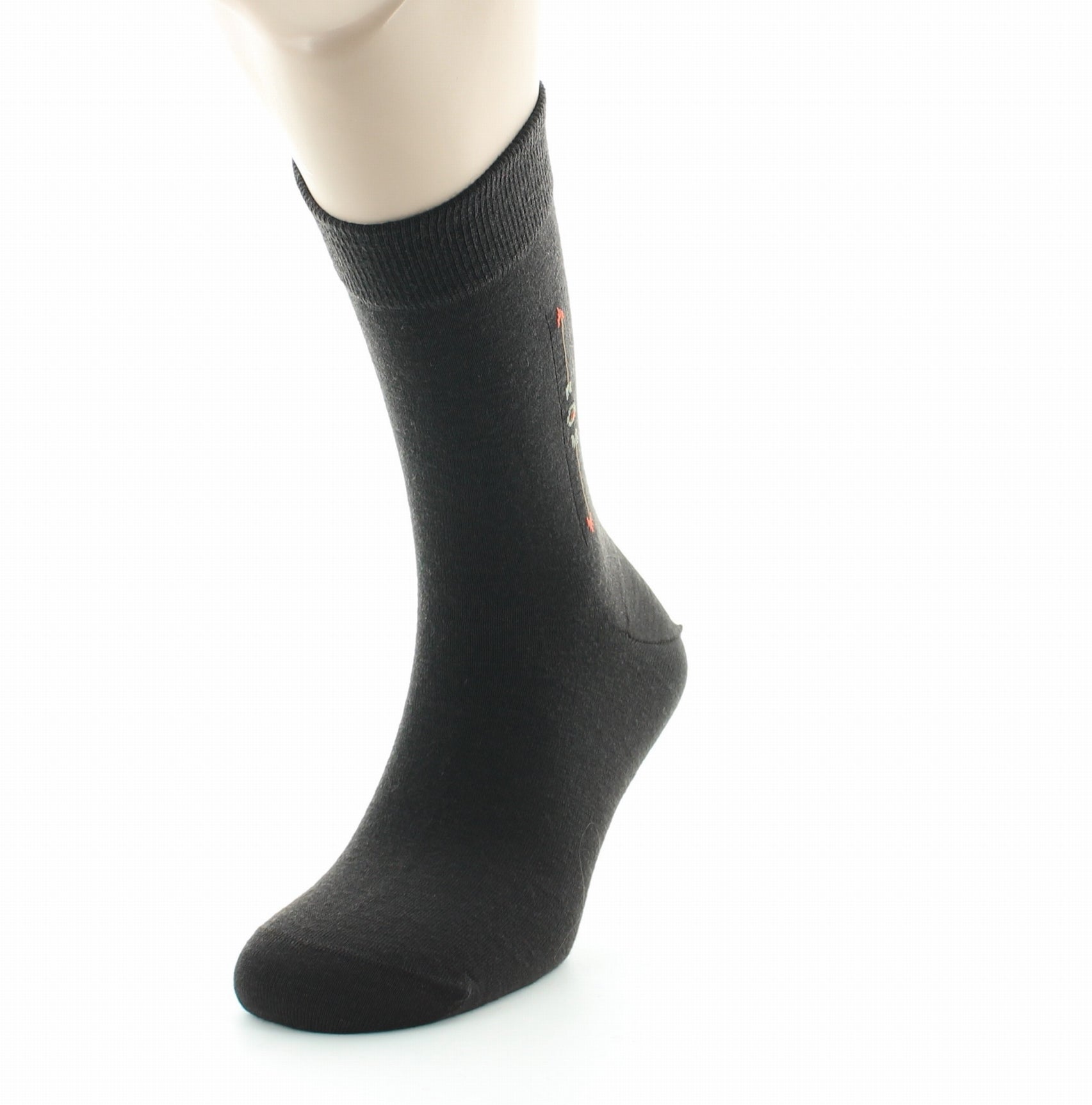Chaussettes à baguette Flèche en laine peignée MARRON