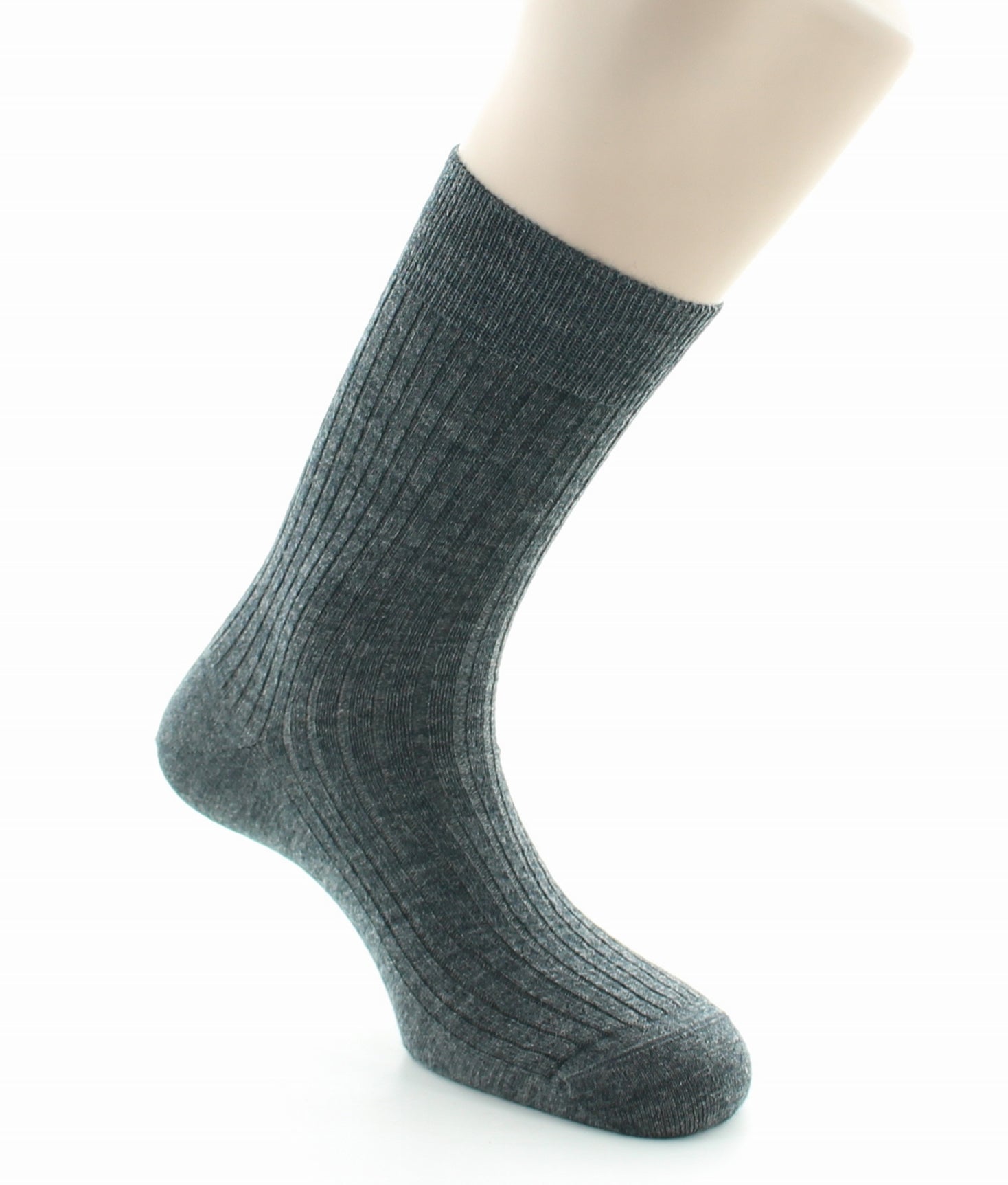 Chaussettes à côtes derby en laine vierge mélangée ANTHRACITE