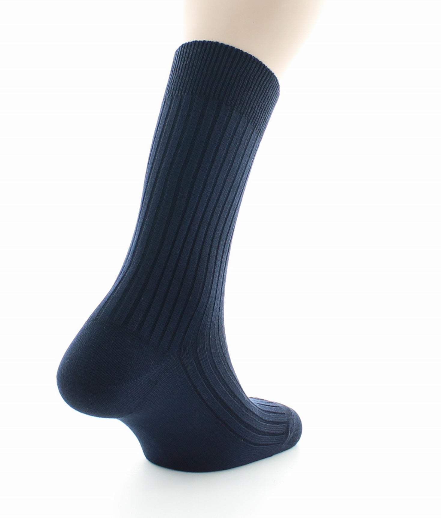 Chaussettes à côtes derby en laine vierge mélangée MARINE