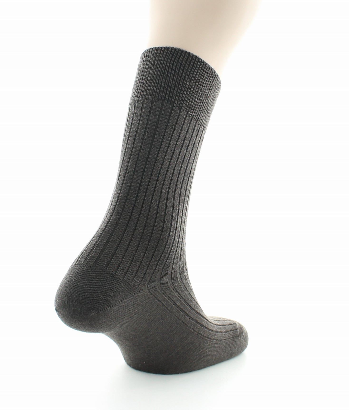 Chaussettes à côtes derby en laine vierge mélangée MARRON