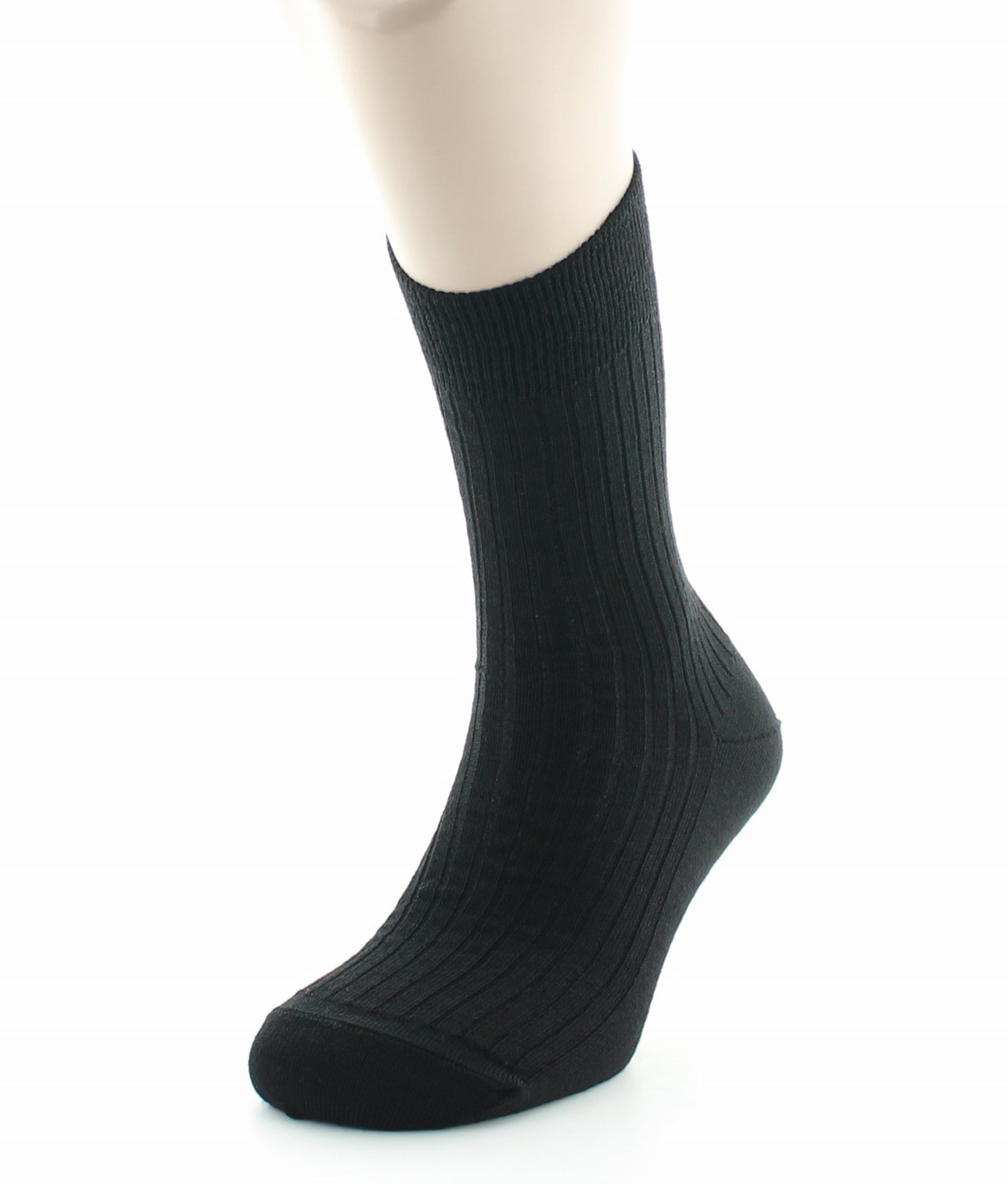 Chaussettes à côtes derby en laine vierge mélangée NOIR