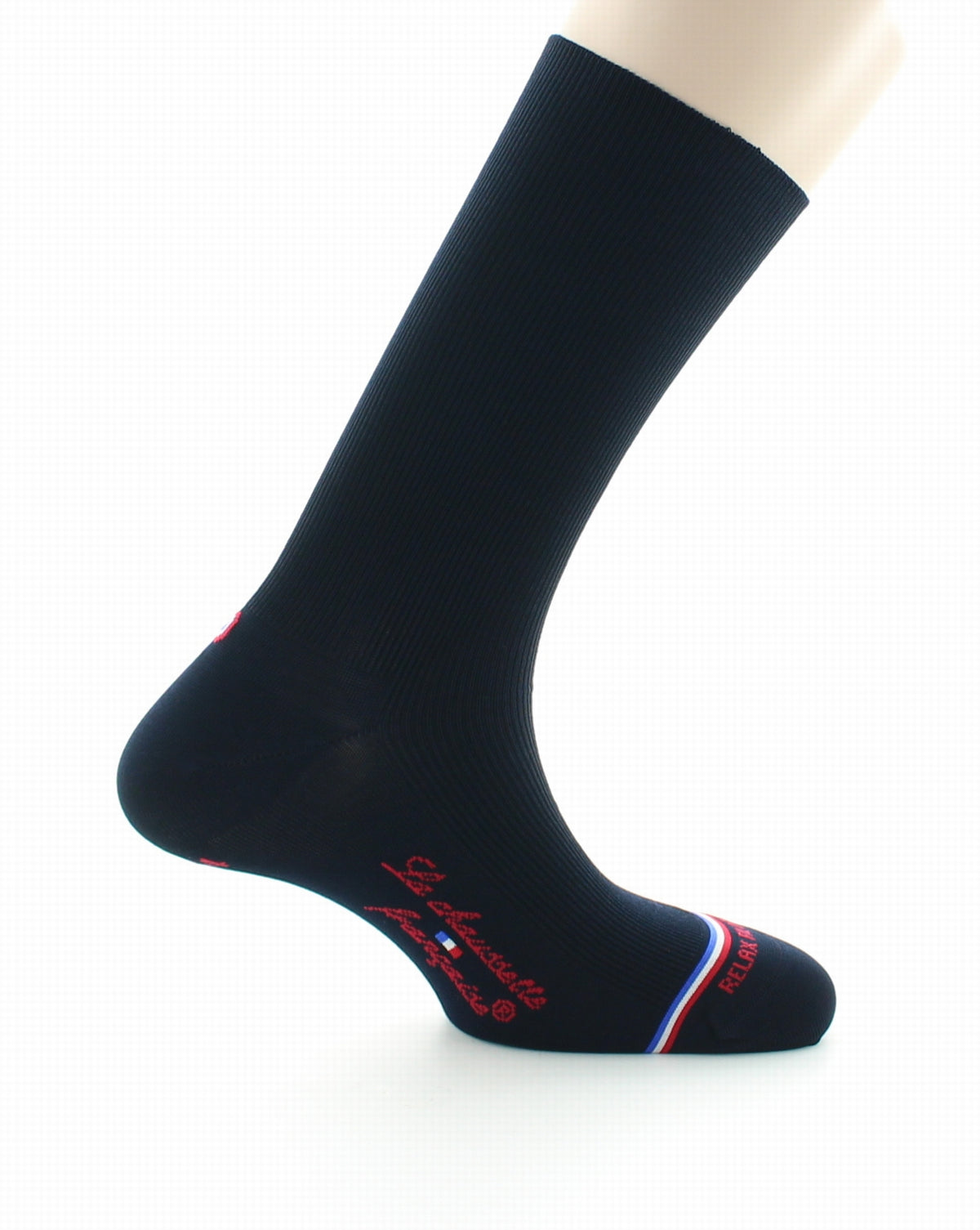 Chaussettes à côtes homme en fil d'Écosse sans élastique Victoire Marine MARINE
