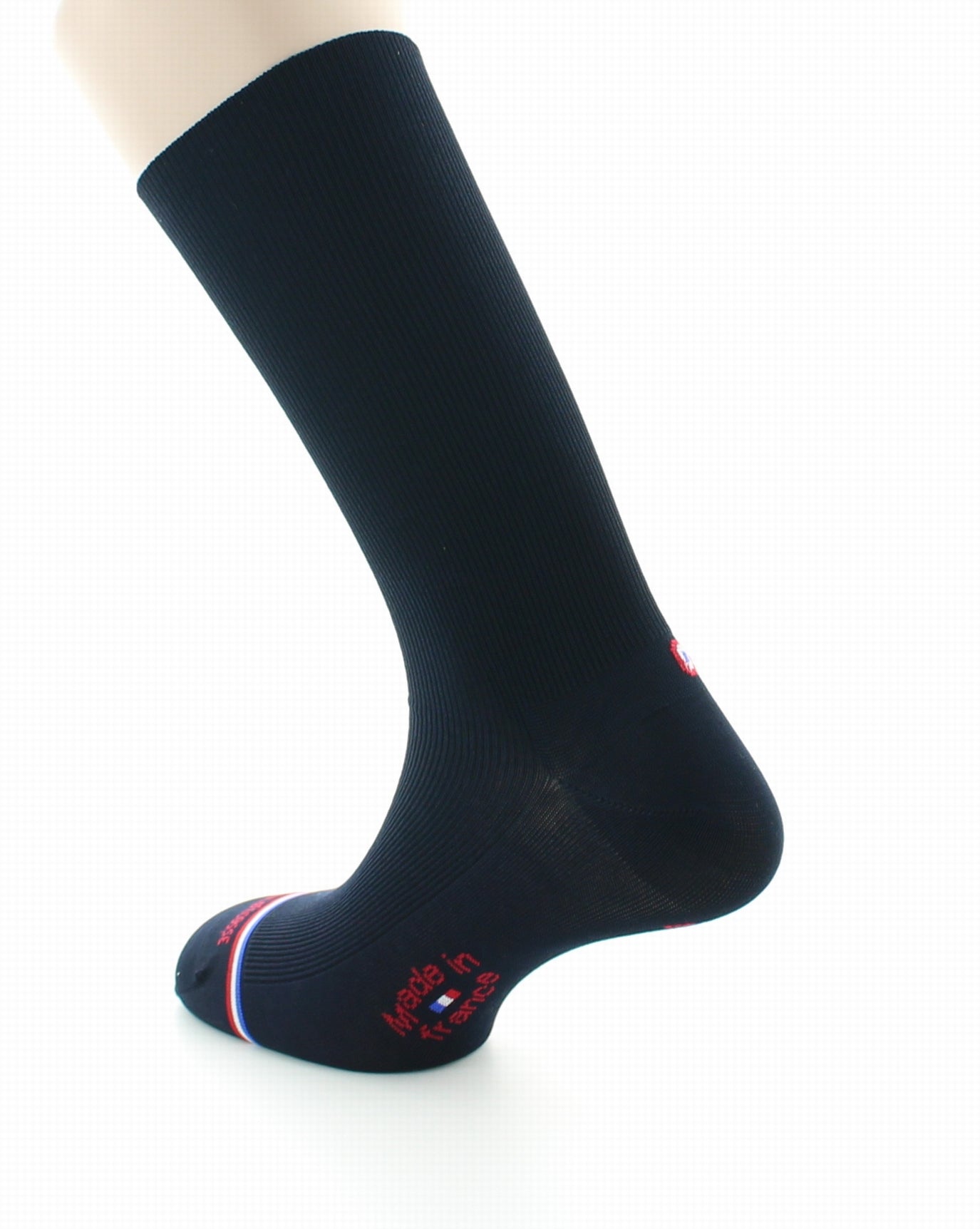 Chaussettes à côtes homme en fil d'Écosse sans élastique Victoire Marine MARINE