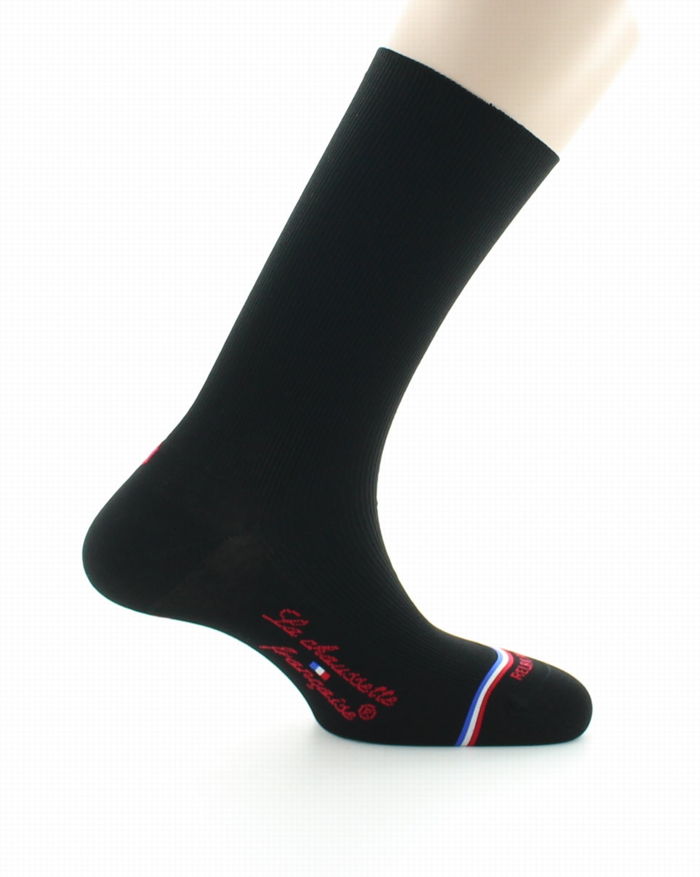 Chaussettes à côtes homme en fil d'Écosse sans élastique Victoire Noir NOIR