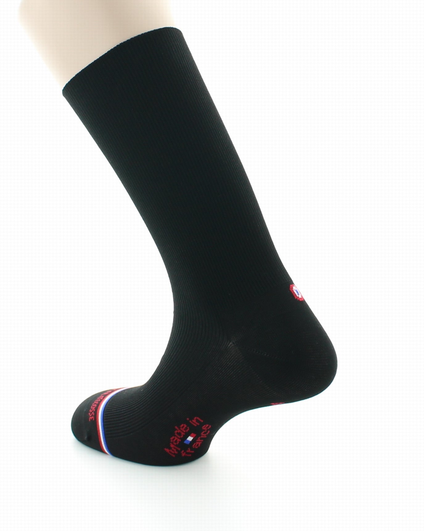 Chaussettes à côtes homme en fil d'Écosse sans élastique Victoire Noir NOIR