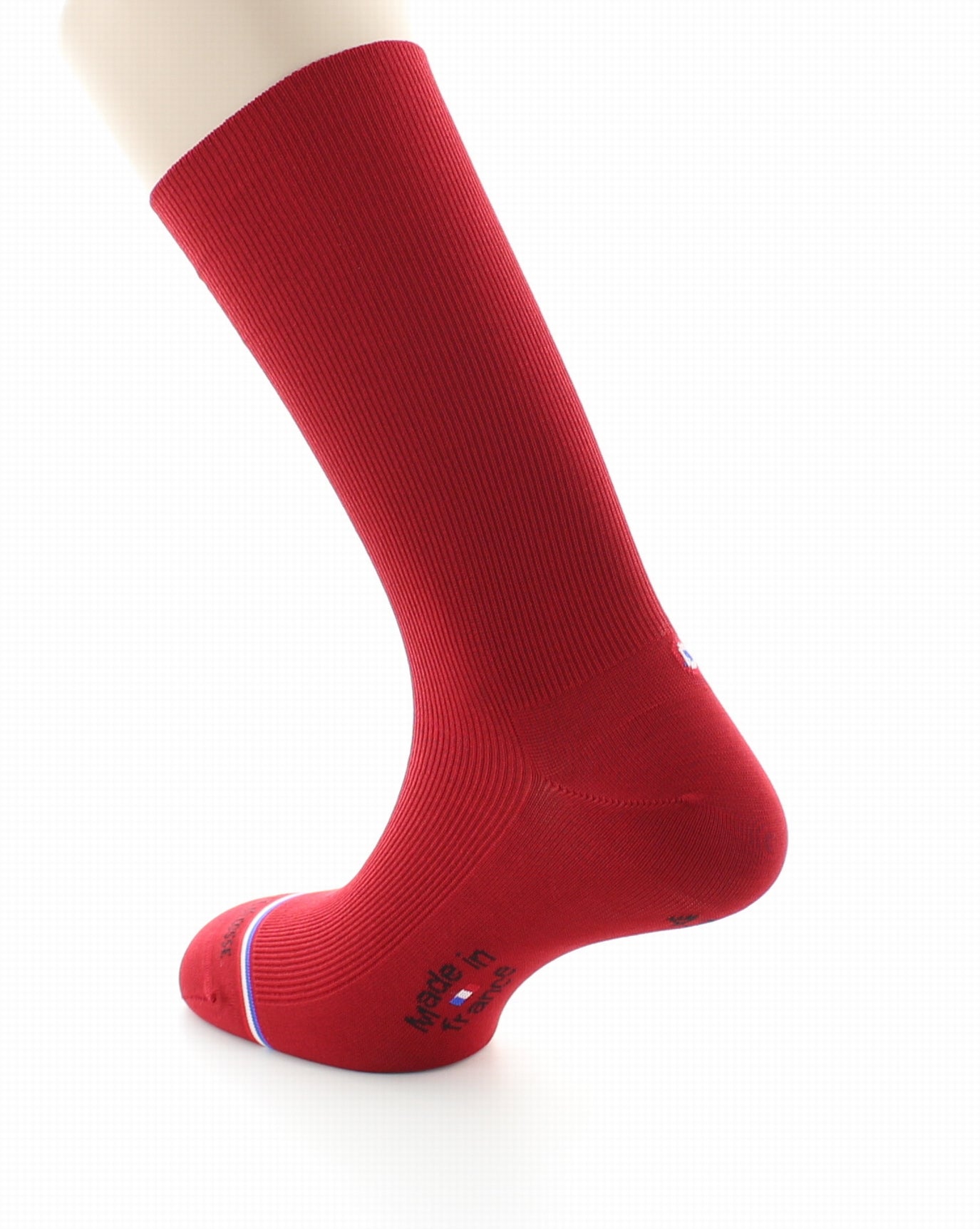 Chaussettes à côtes homme en fil d'Écosse sans élastique Victoire Rouge ROUGE