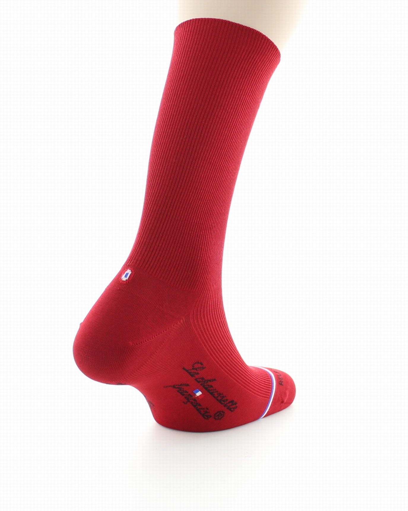 Chaussettes à côtes homme en fil d'Écosse sans élastique Victoire Rouge ROUGE