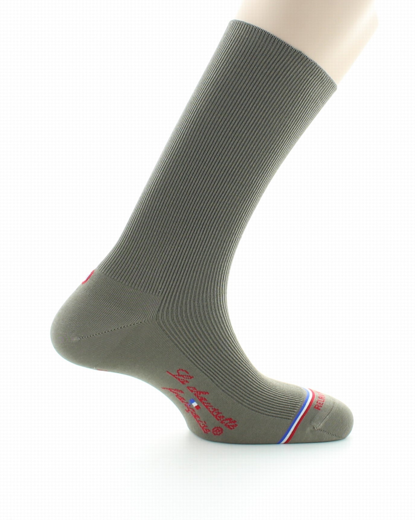 Chaussettes à côtes homme en fil d'Écosse sans élastique Victoire Stone STONE