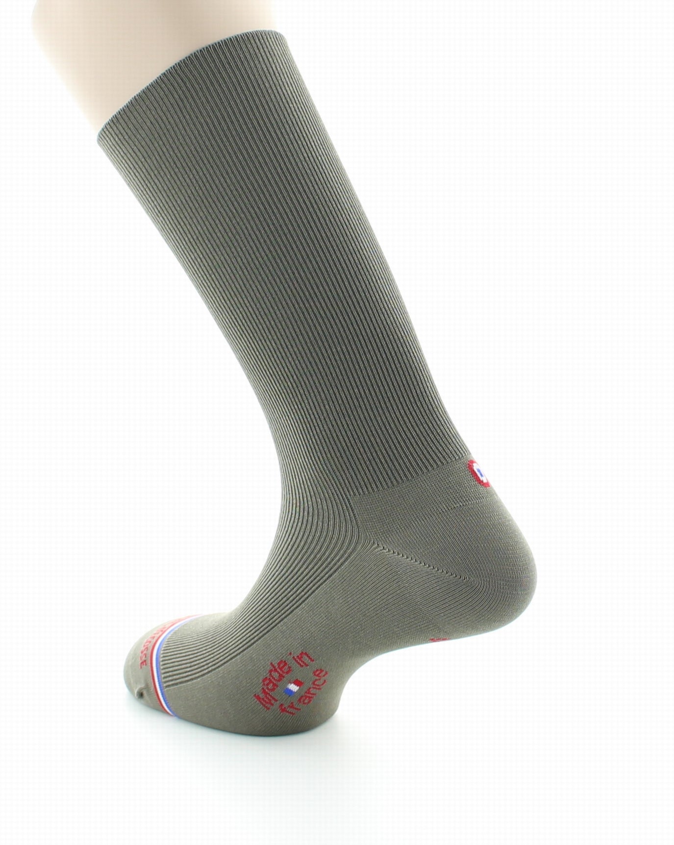 Chaussettes à côtes homme en fil d'Écosse sans élastique Victoire Stone STONE