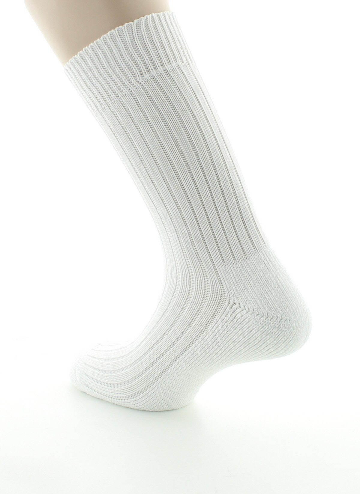 Chaussettes à côtes Intérieur doublé coton BLANC