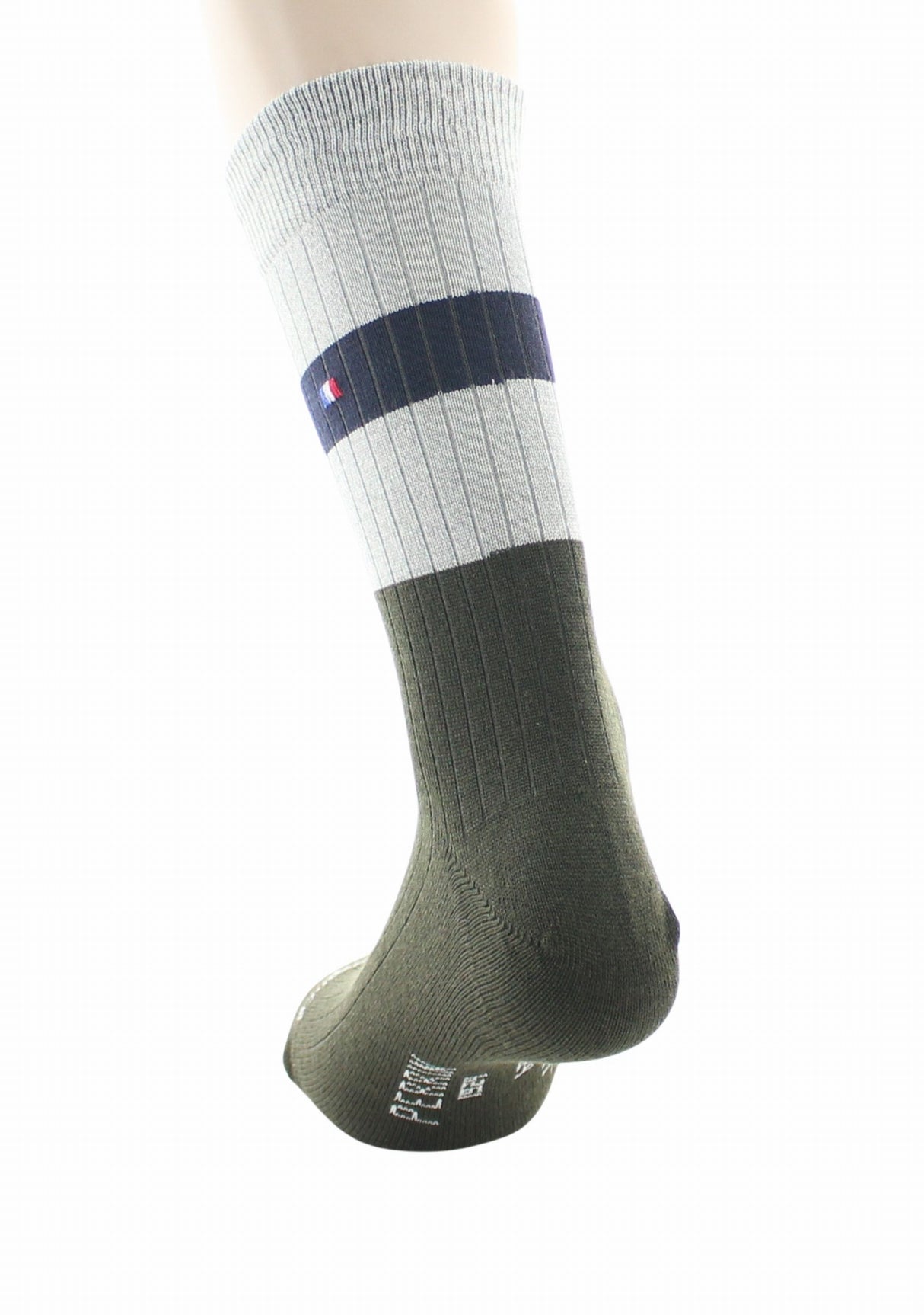 Chaussettes à côtes pour homme en laine Perrin Kaki KAKI