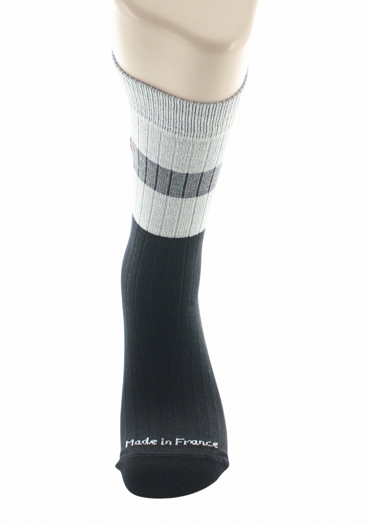Chaussettes à côtes pour homme en laine Perrin Noir NOIR
