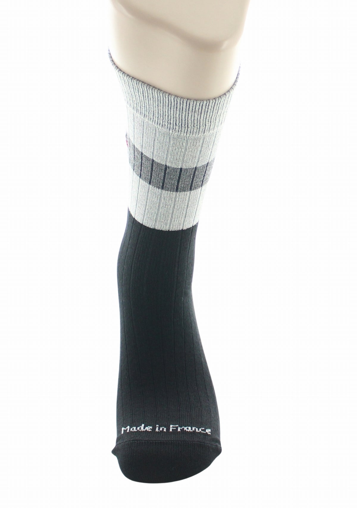Chaussettes à côtes pour homme en laine Perrin Noir NOIR