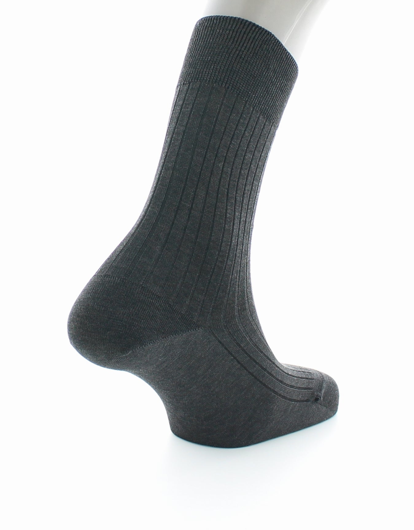 Chaussettes à côtes Pur coton fil d'Écosse supérieur GRIS FONCE CHINE