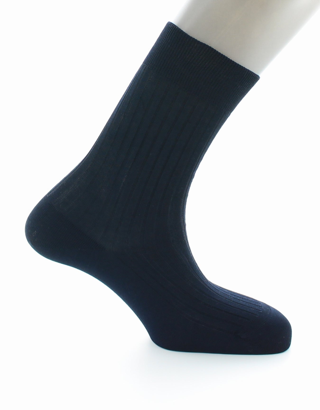 Chaussettes à côtes Pur coton fil d'Écosse supérieur MARINE