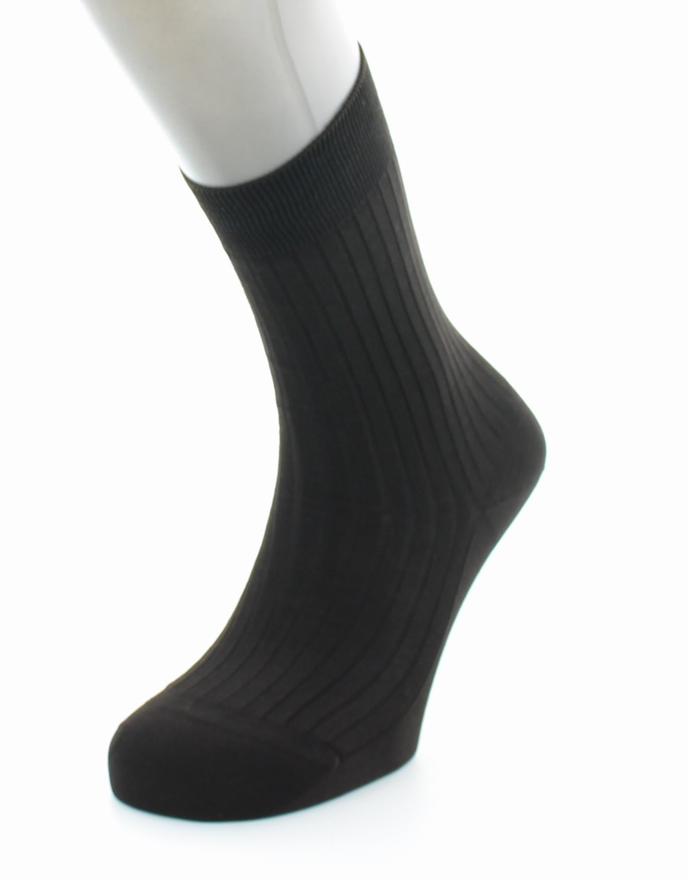 Chaussettes à côtes Pur coton fil d'Écosse supérieur MARRON