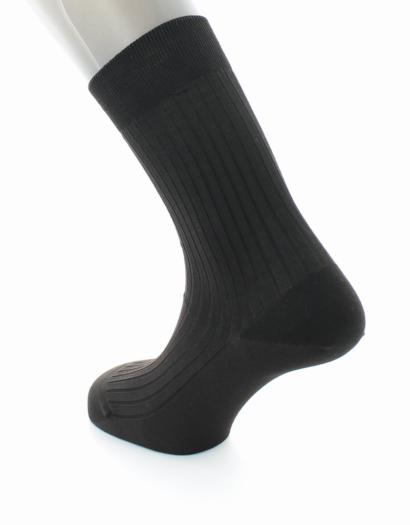 Chaussettes à côtes Pur coton fil d'Écosse supérieur MARRON